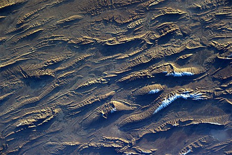 Vùng phía đông của Iran trong một bức ảnh được chụp từ Trạm Không gian Quốc tế. Ảnh: ESA.